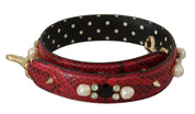 Dolce & Gabbana Red Python Leather Shoulder Strap