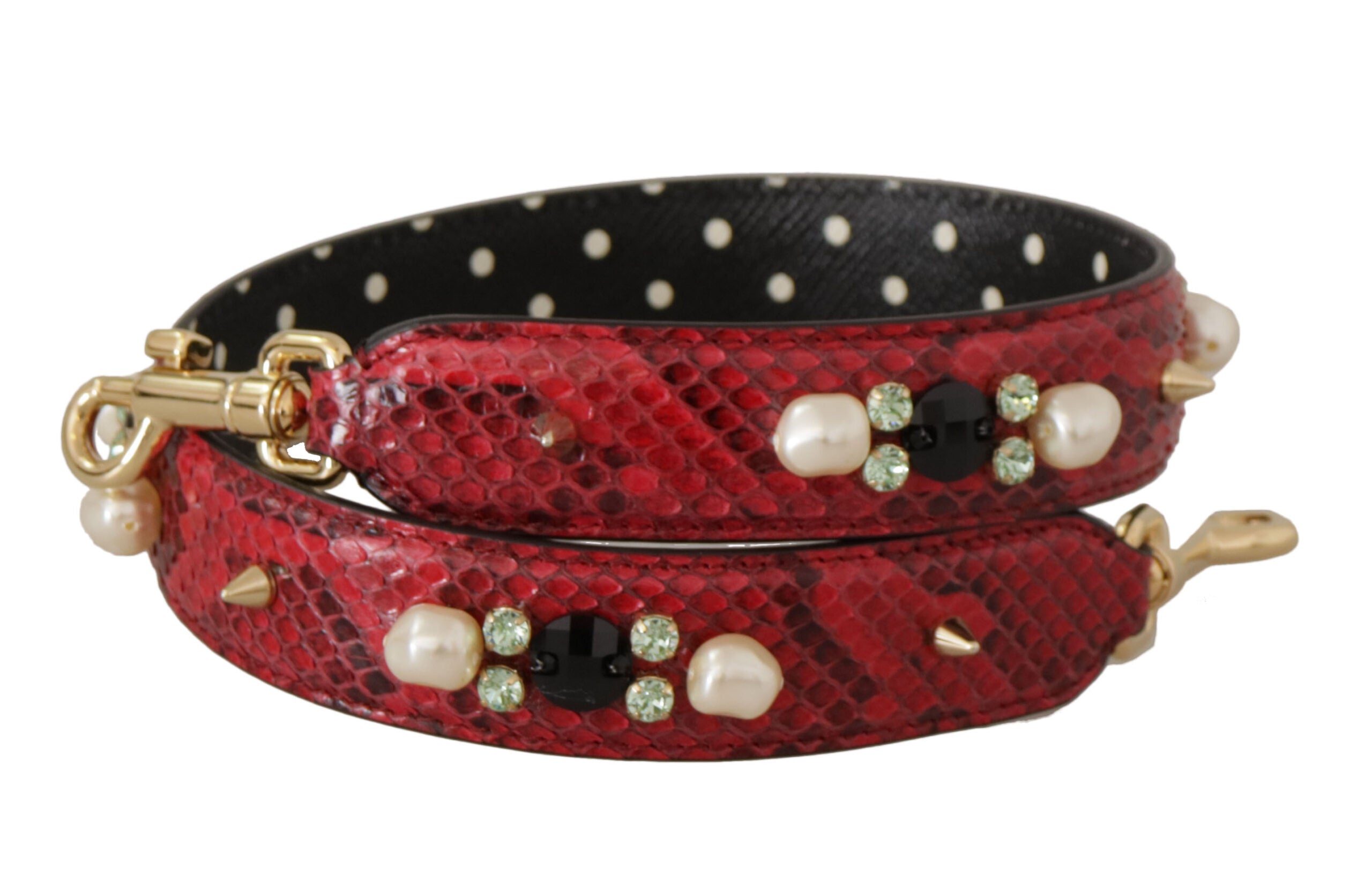 Dolce & Gabbana Red Python Leather Shoulder Strap
