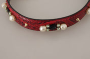 Dolce & Gabbana Red Python Leather Shoulder Strap