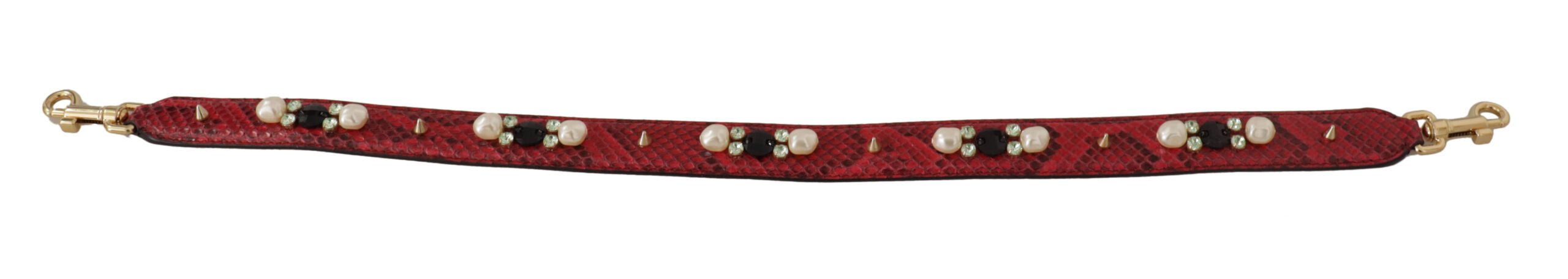 Dolce & Gabbana Red Python Leather Shoulder Strap