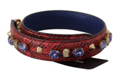 Dolce & Gabbana Red Python Leather Shoulder Strap