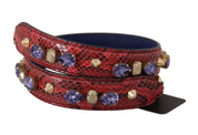Dolce & Gabbana Red Python Leather Shoulder Strap
