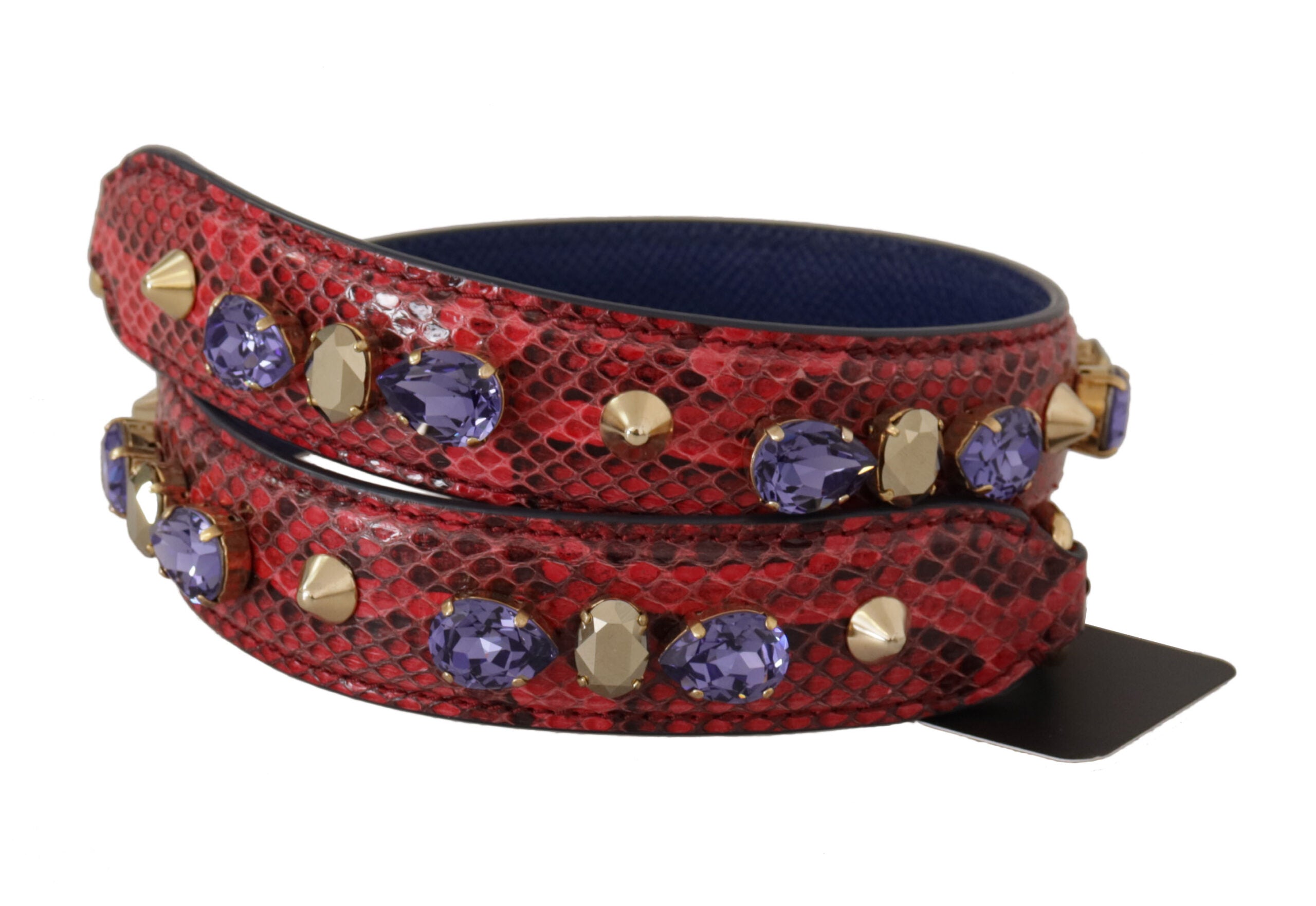 Dolce & Gabbana Red Python Leather Shoulder Strap