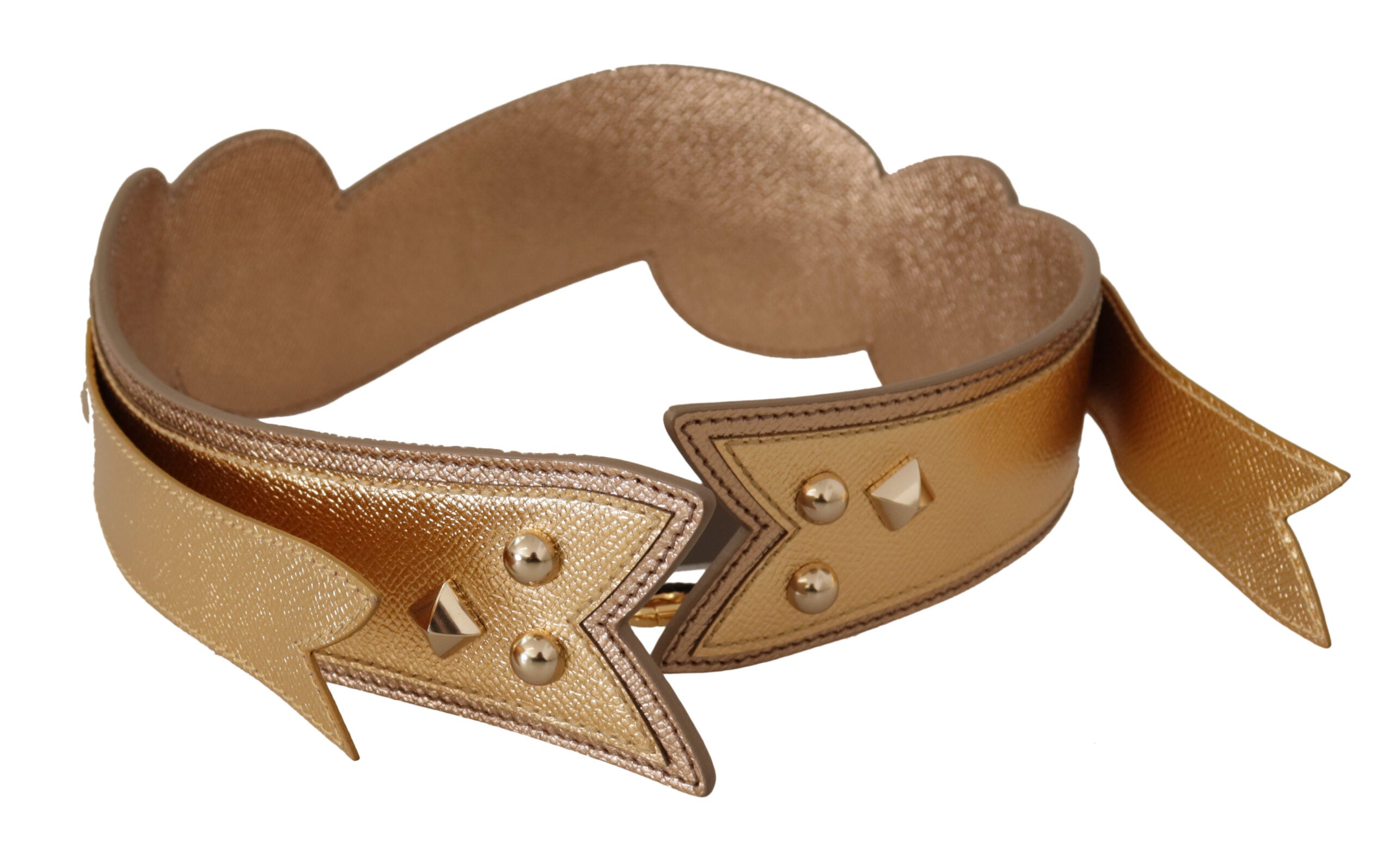 Dolce & Gabbana Gold Leather Shoulder Strap
