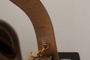 Dolce & Gabbana Gold Leather Shoulder Strap