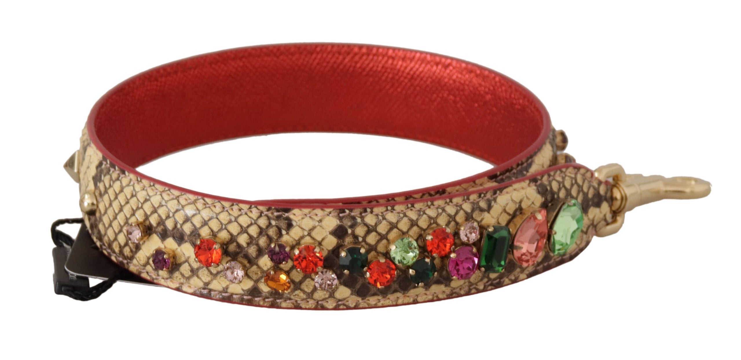 Dolce & Gabbana Beige Python Leather Shoulder Strap
