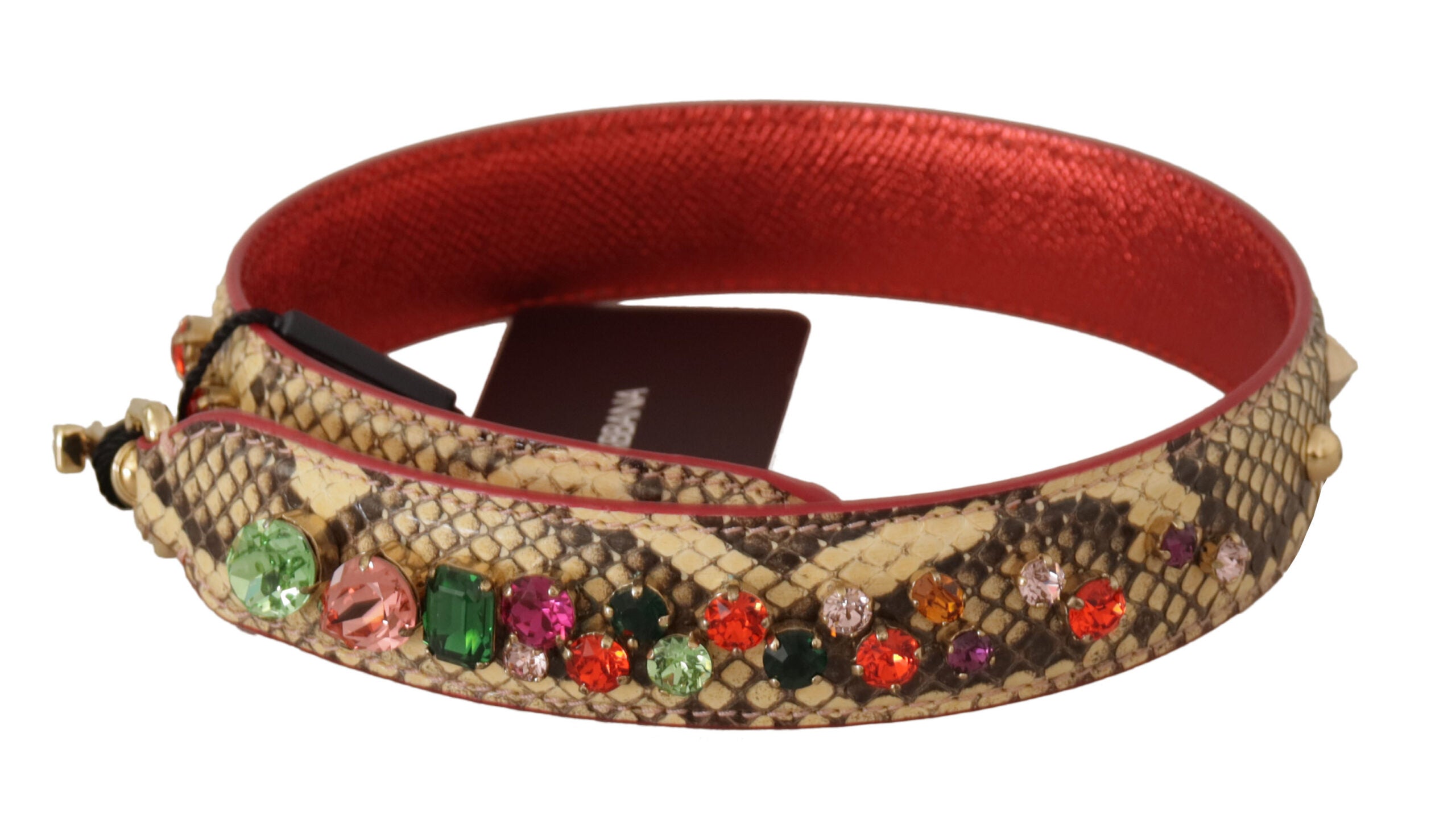 Dolce & Gabbana Beige Python Leather Shoulder Strap