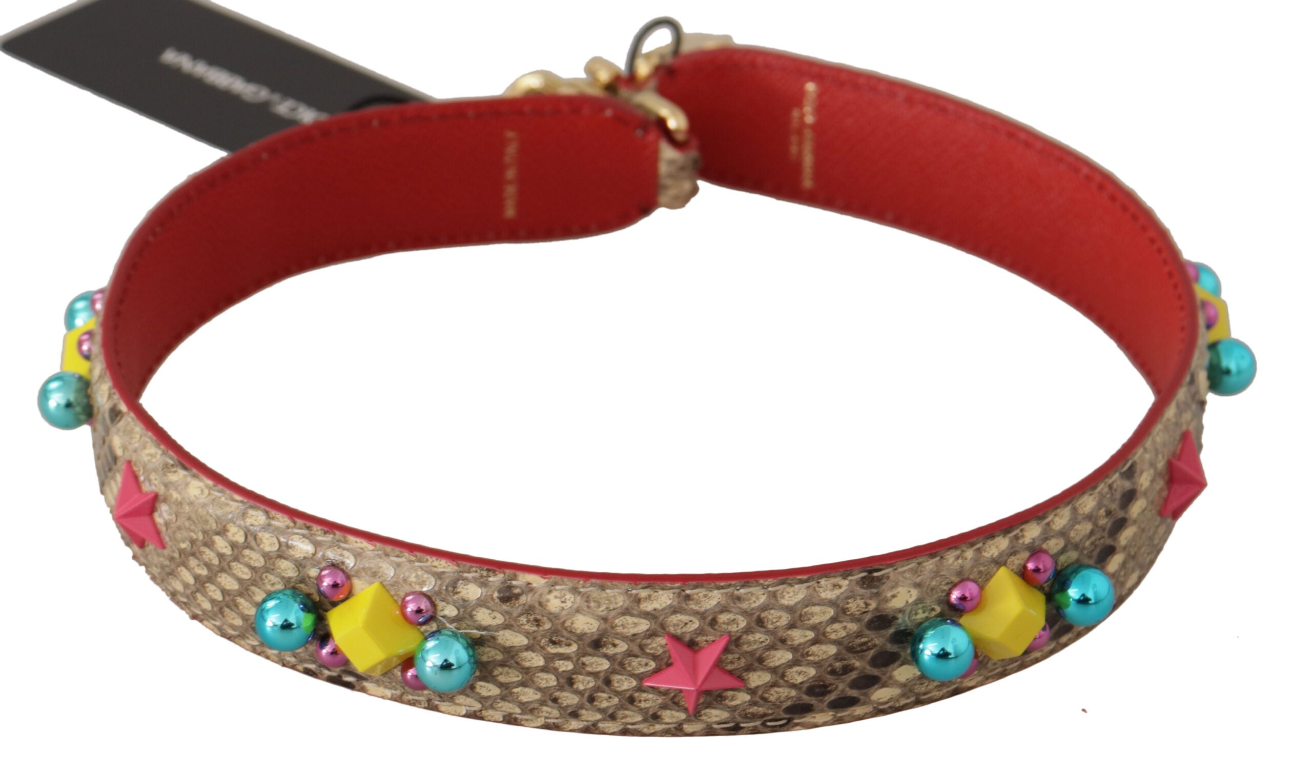 Dolce & Gabbana Beige Python Leather Shoulder Strap