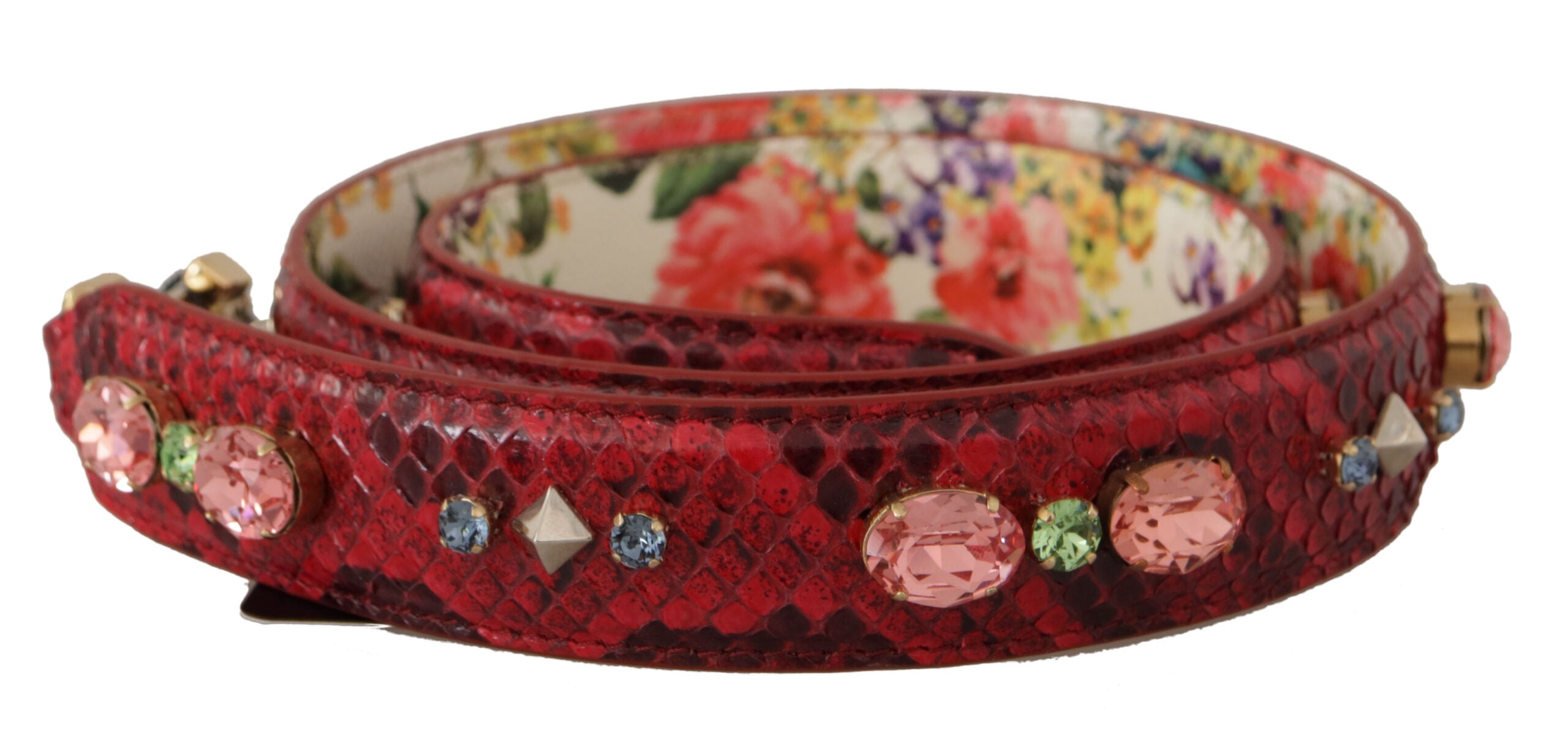Dolce & Gabbana Red Python Leather Shoulder Strap