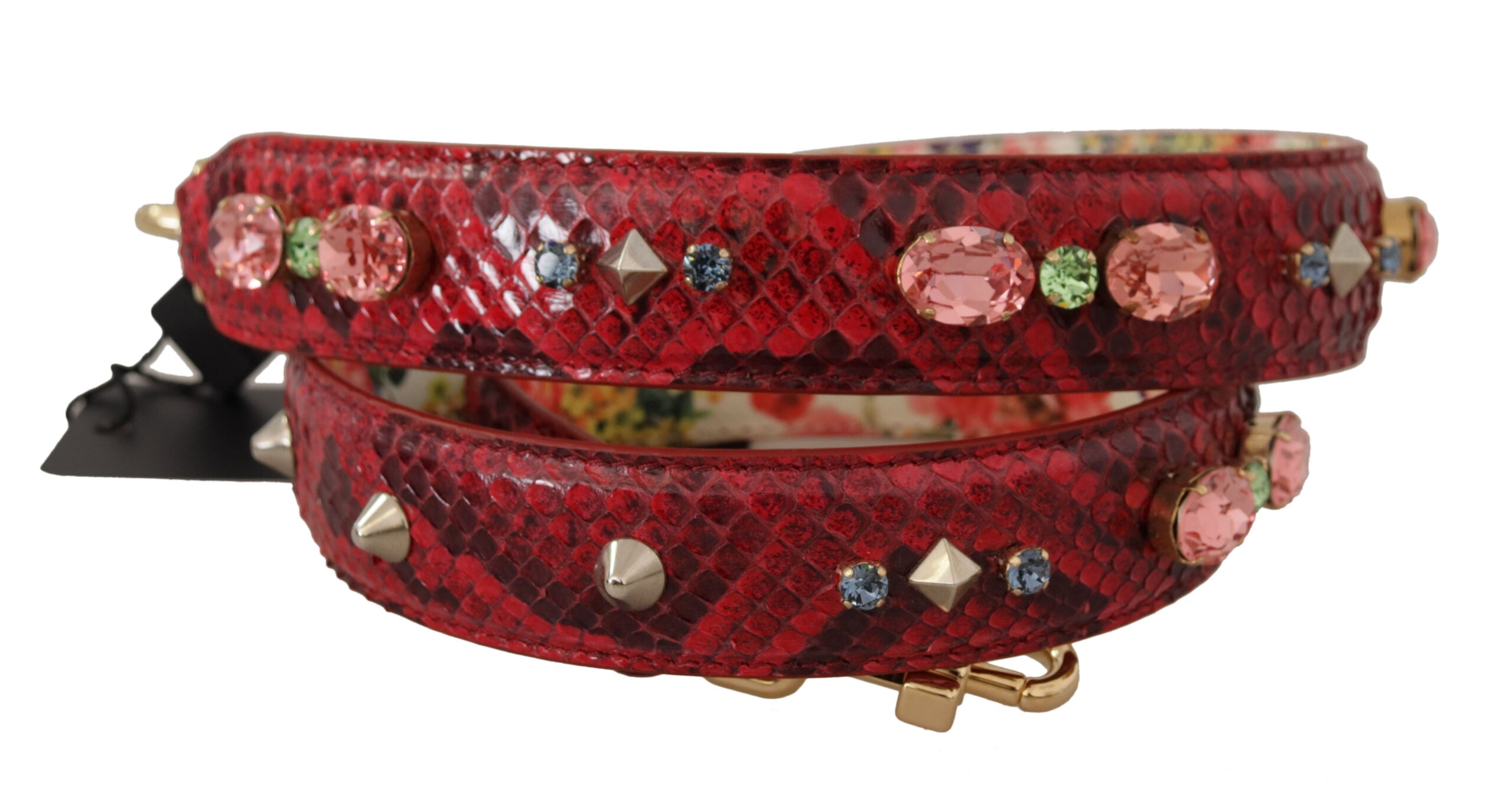 Dolce & Gabbana Red Python Leather Shoulder Strap