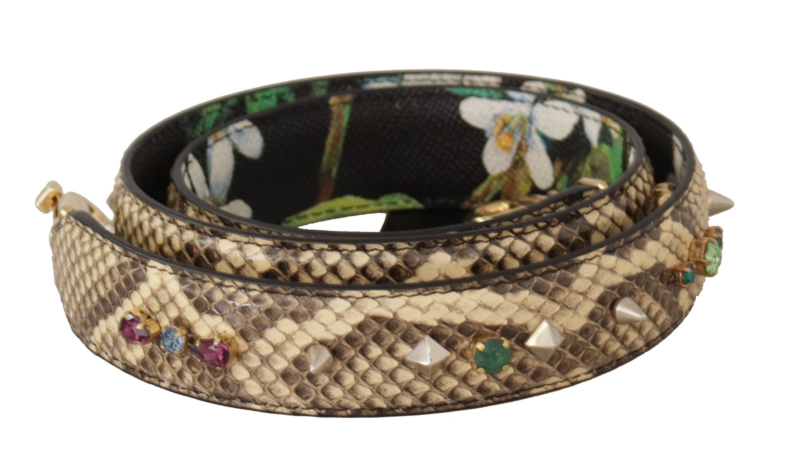 Dolce & Gabbana Beige Python Leather Shoulder Strap