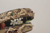 Dolce & Gabbana Beige Python Leather Shoulder Strap
