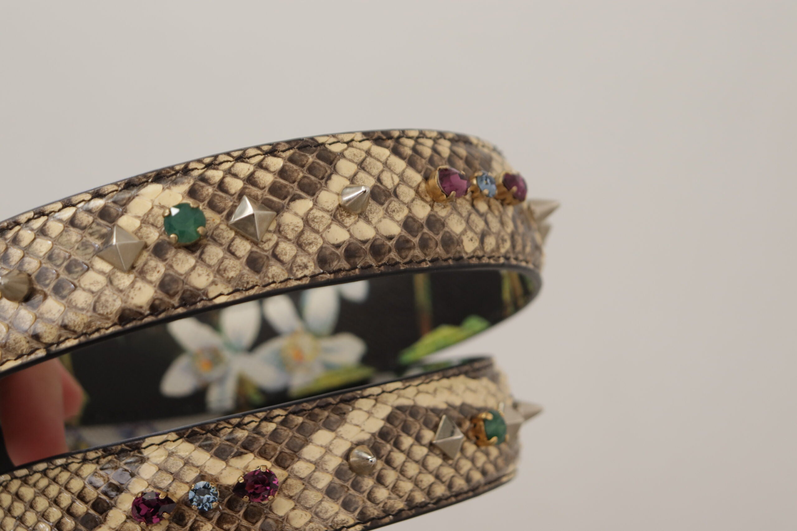 Dolce & Gabbana Beige Python Leather Shoulder Strap