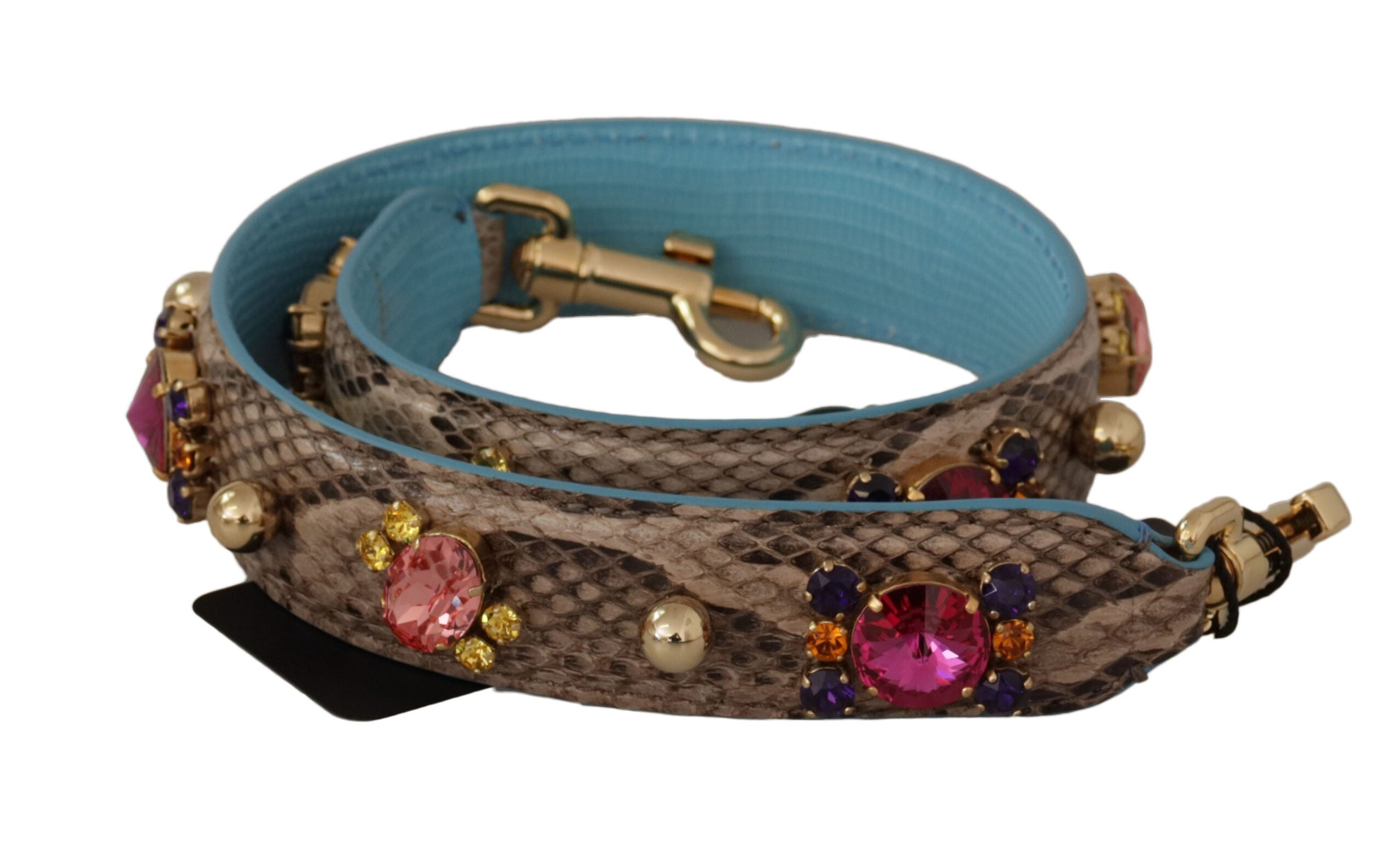 Dolce & Gabbana Brown Python Leather Shoulder Strap