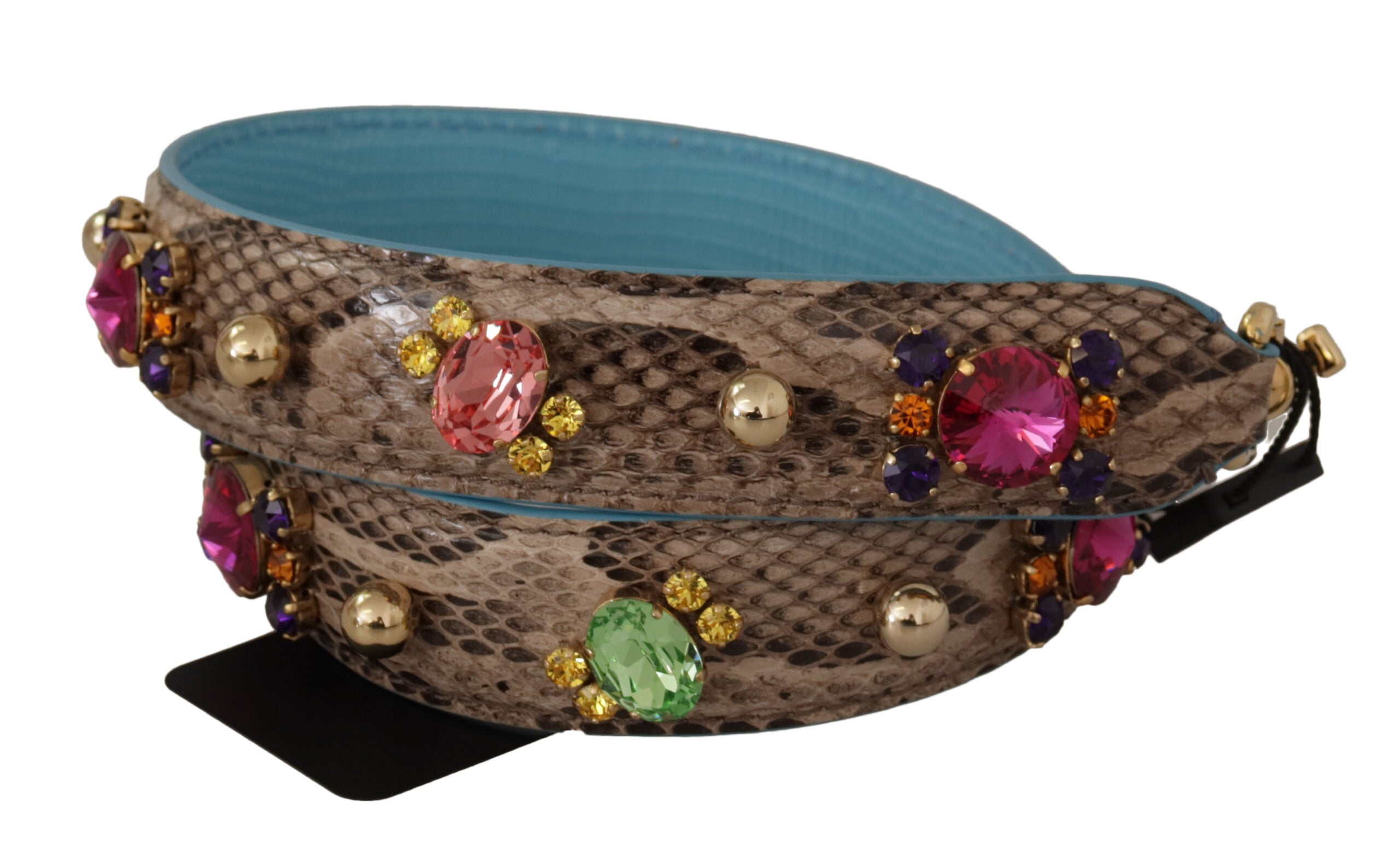 Dolce & Gabbana Brown Python Leather Shoulder Strap
