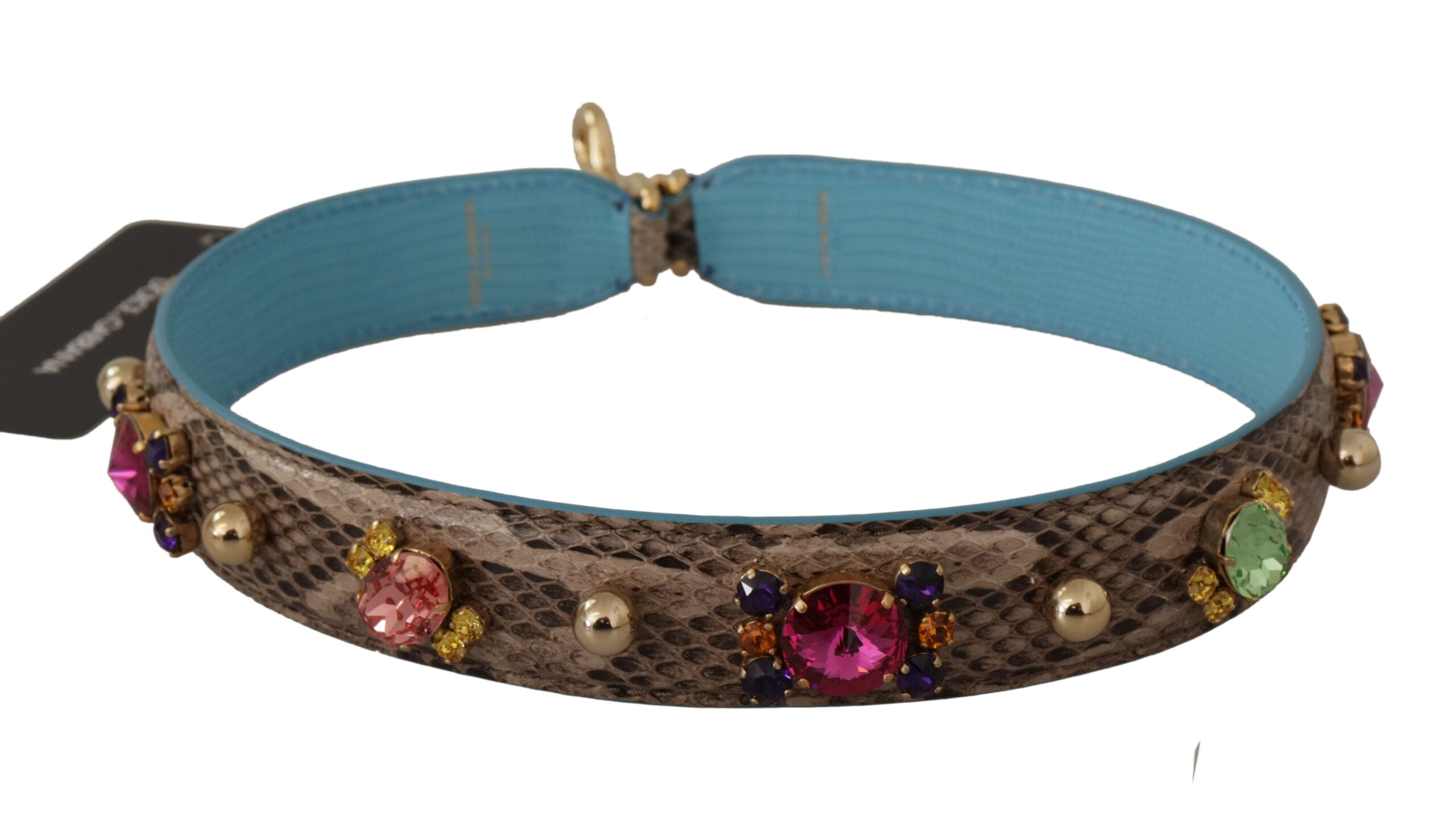 Dolce & Gabbana Brown Python Leather Shoulder Strap