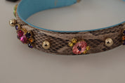 Dolce & Gabbana Brown Python Leather Shoulder Strap