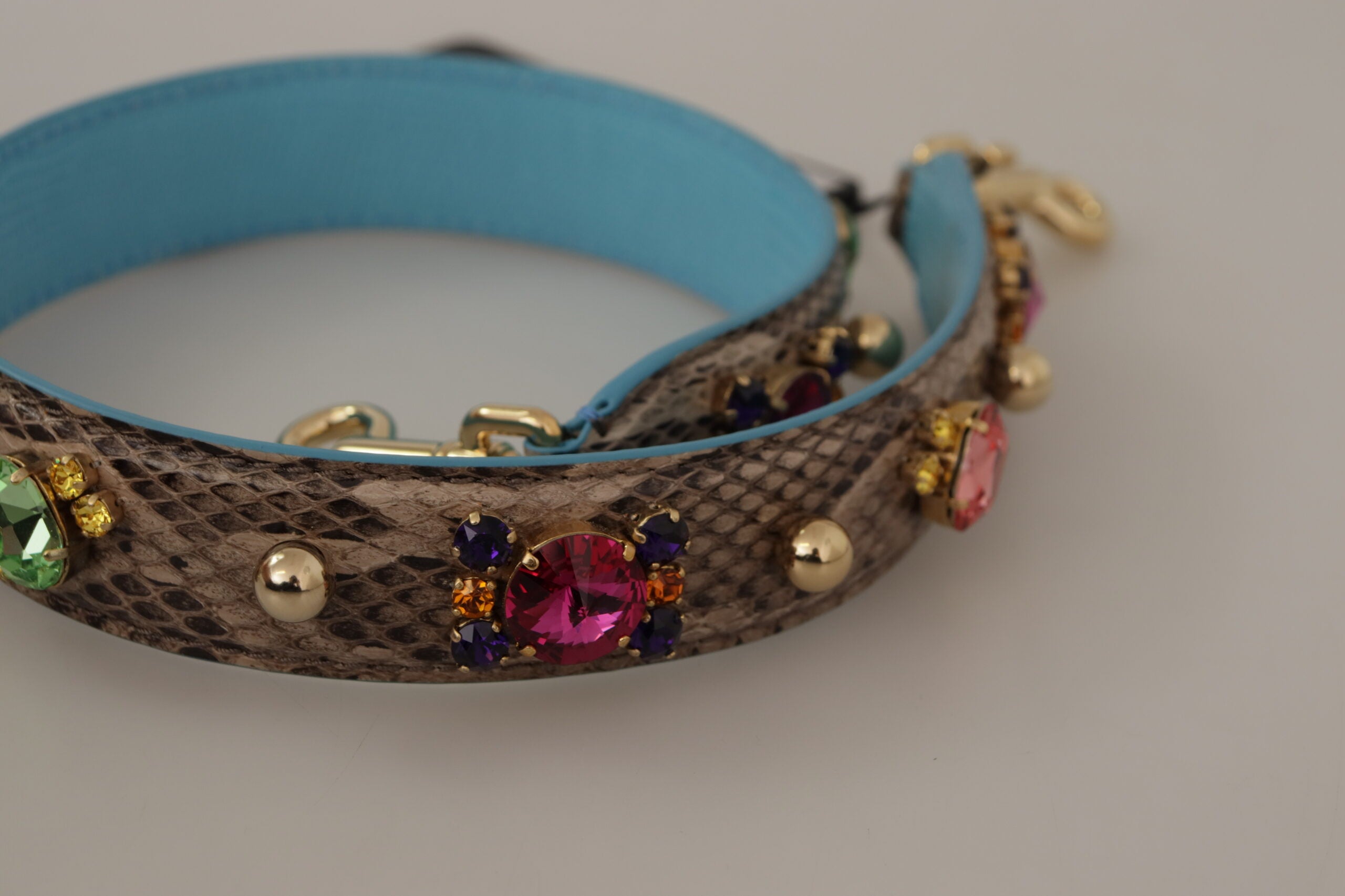 Dolce & Gabbana Brown Python Leather Shoulder Strap