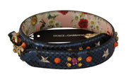 Dolce & Gabbana Blue Python Leather Shoulder Strap