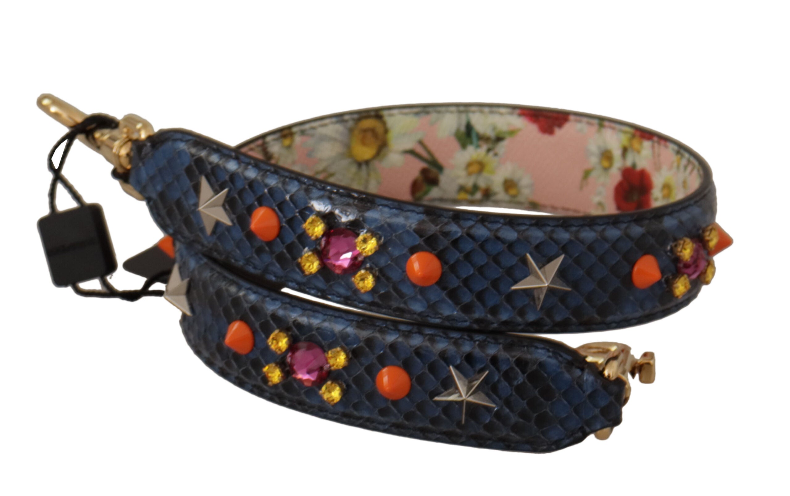 Dolce & Gabbana Blue Python Leather Shoulder Strap