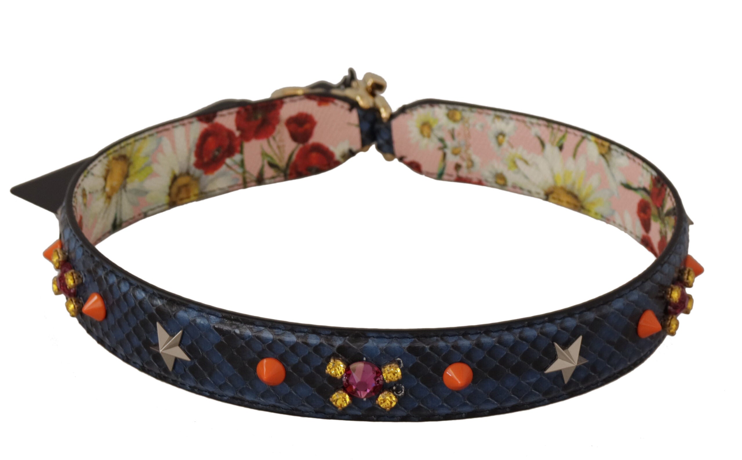 Dolce & Gabbana Blue Python Leather Shoulder Strap