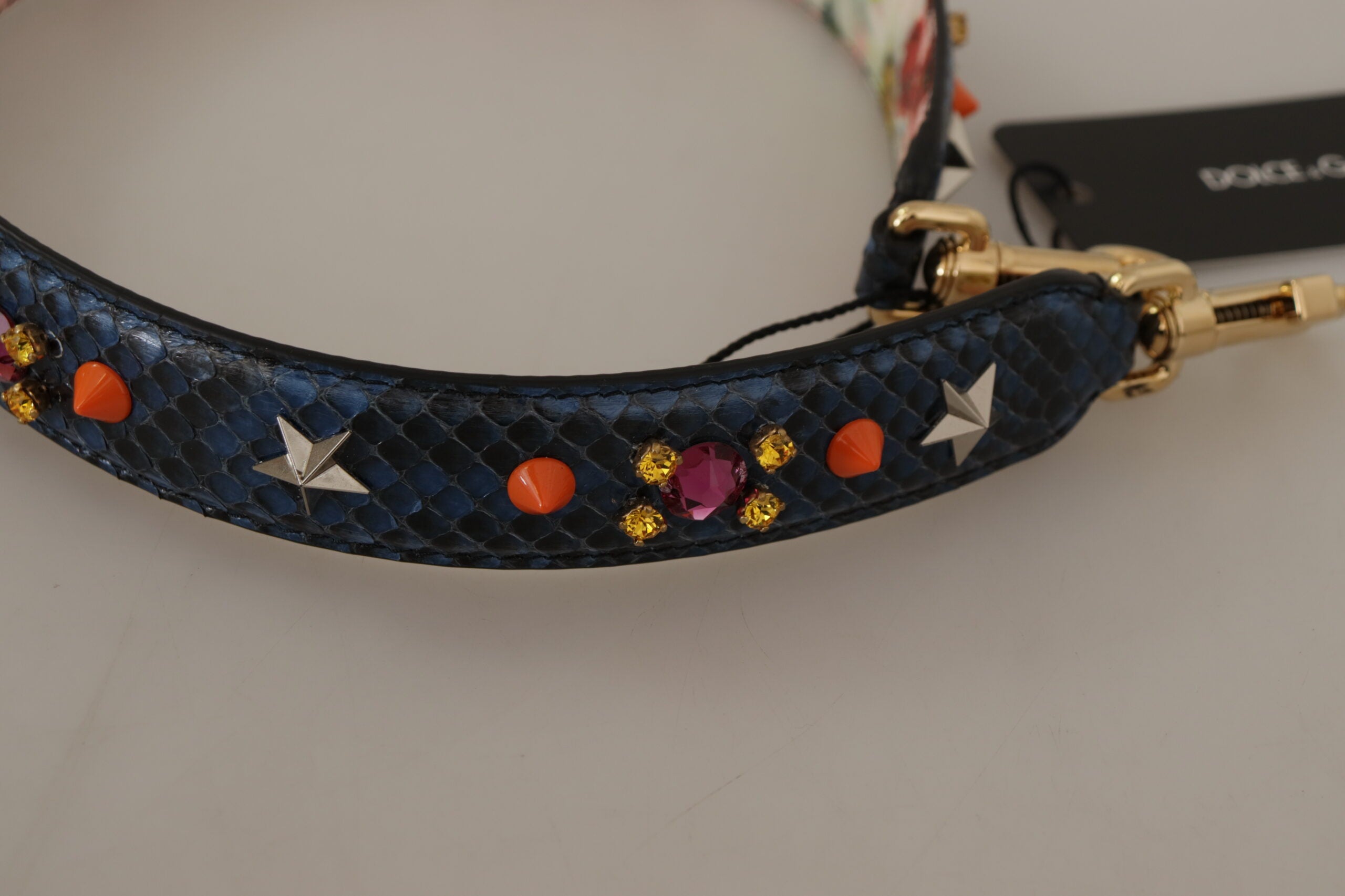 Dolce & Gabbana Blue Python Leather Shoulder Strap