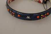 Dolce & Gabbana Blue Python Leather Shoulder Strap