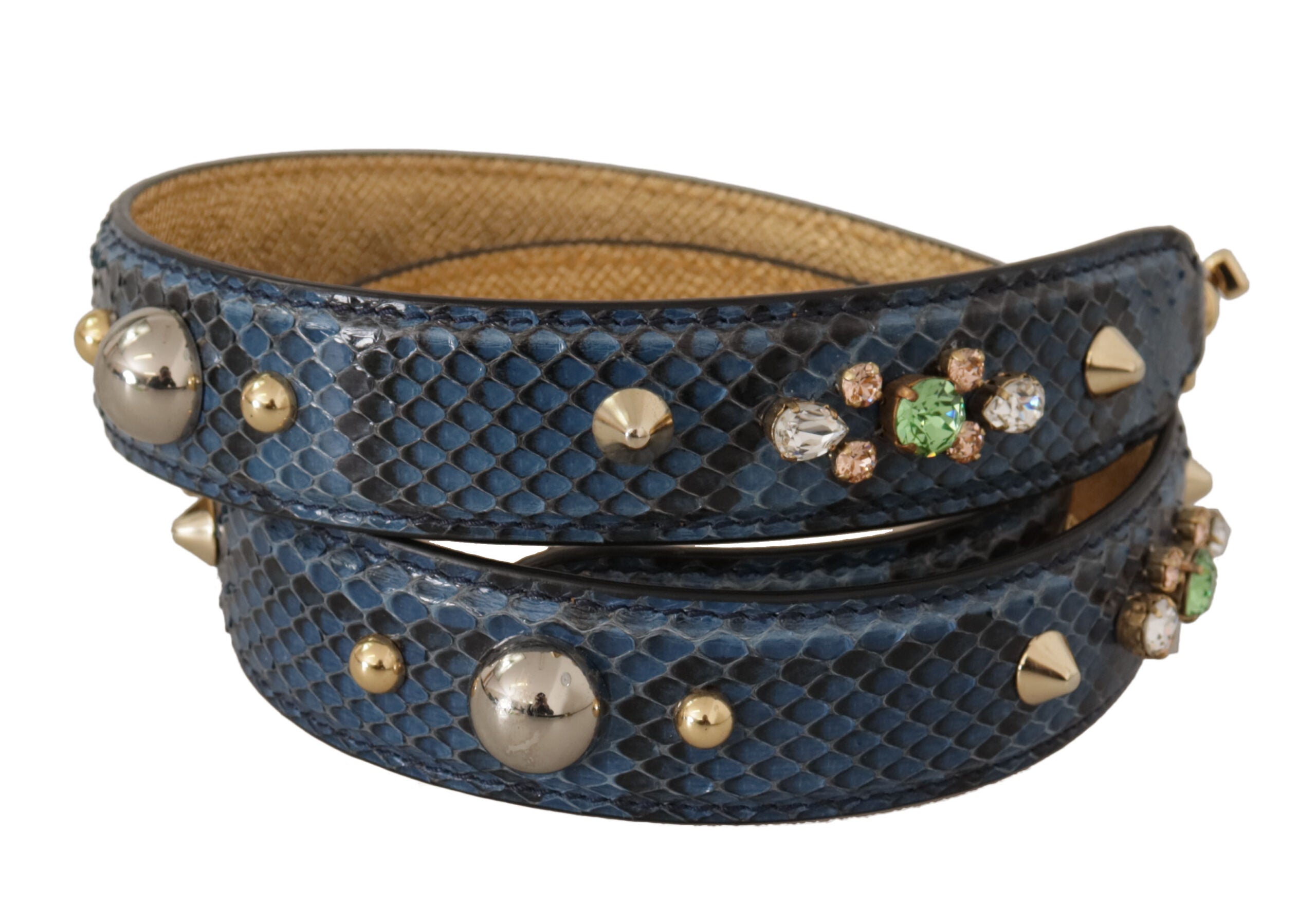 Dolce & Gabbana Blue Python Leather Shoulder Strap