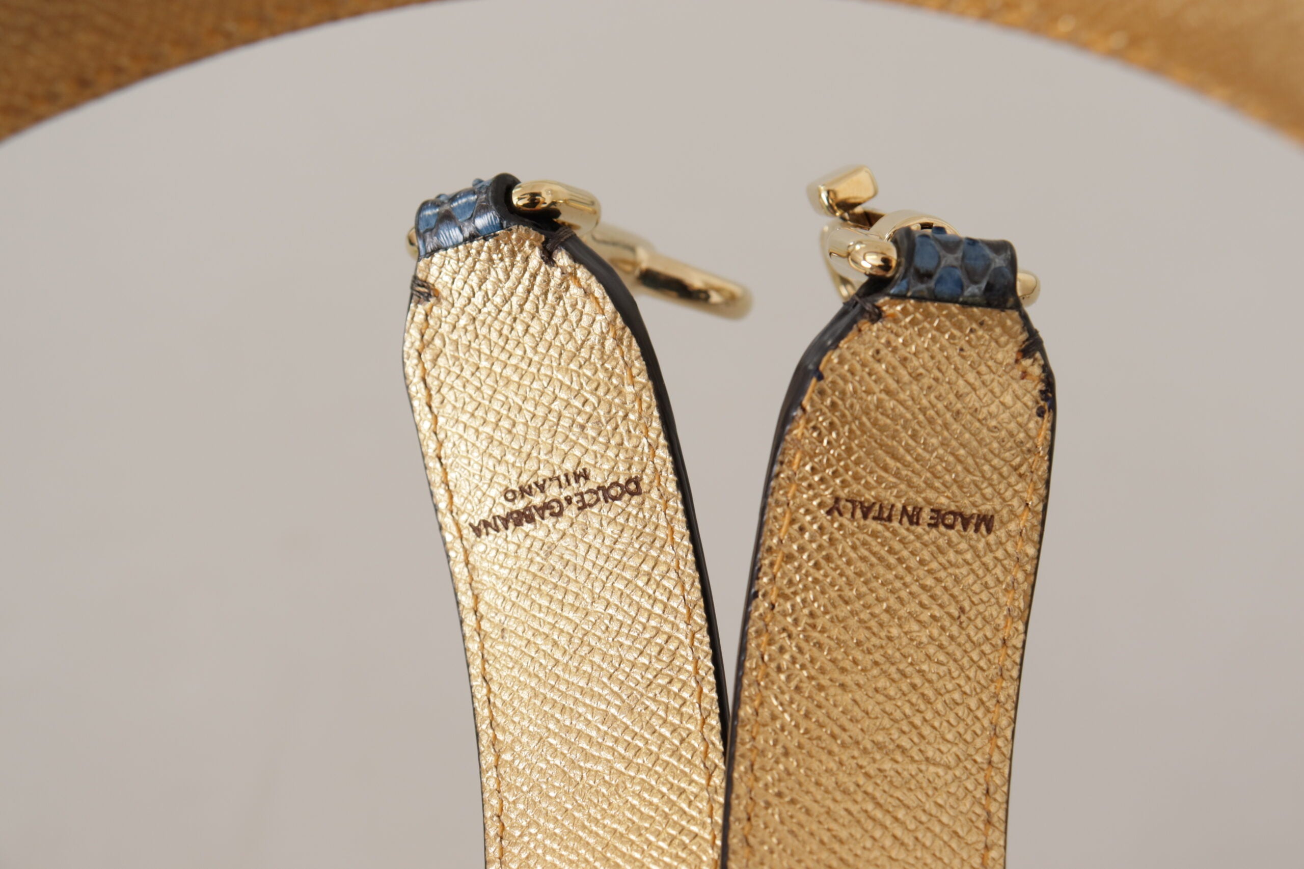 Dolce & Gabbana Blue Python Leather Shoulder Strap