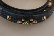 Dolce & Gabbana Blue Python Leather Shoulder Strap