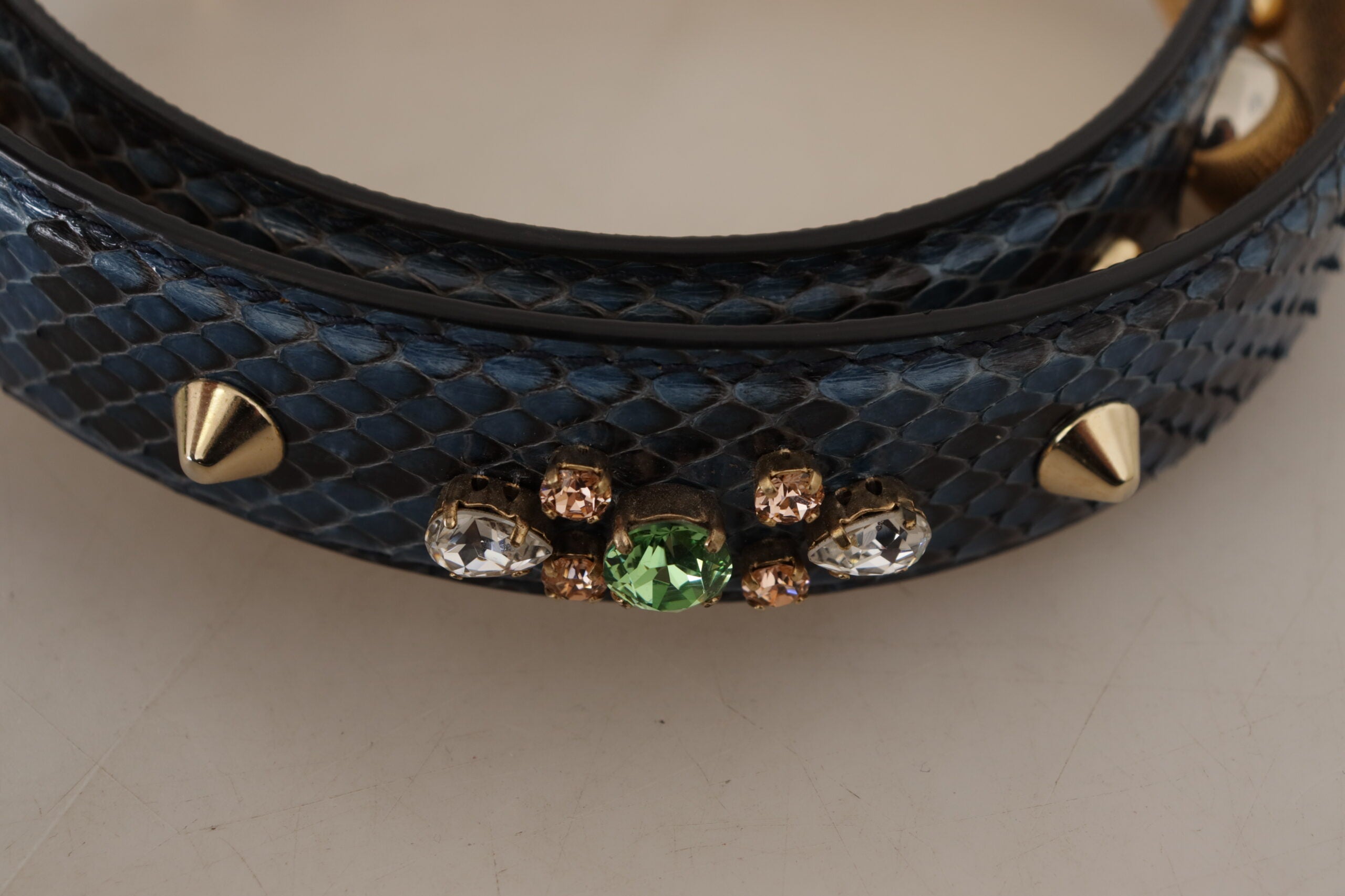 Dolce & Gabbana Blue Python Leather Shoulder Strap