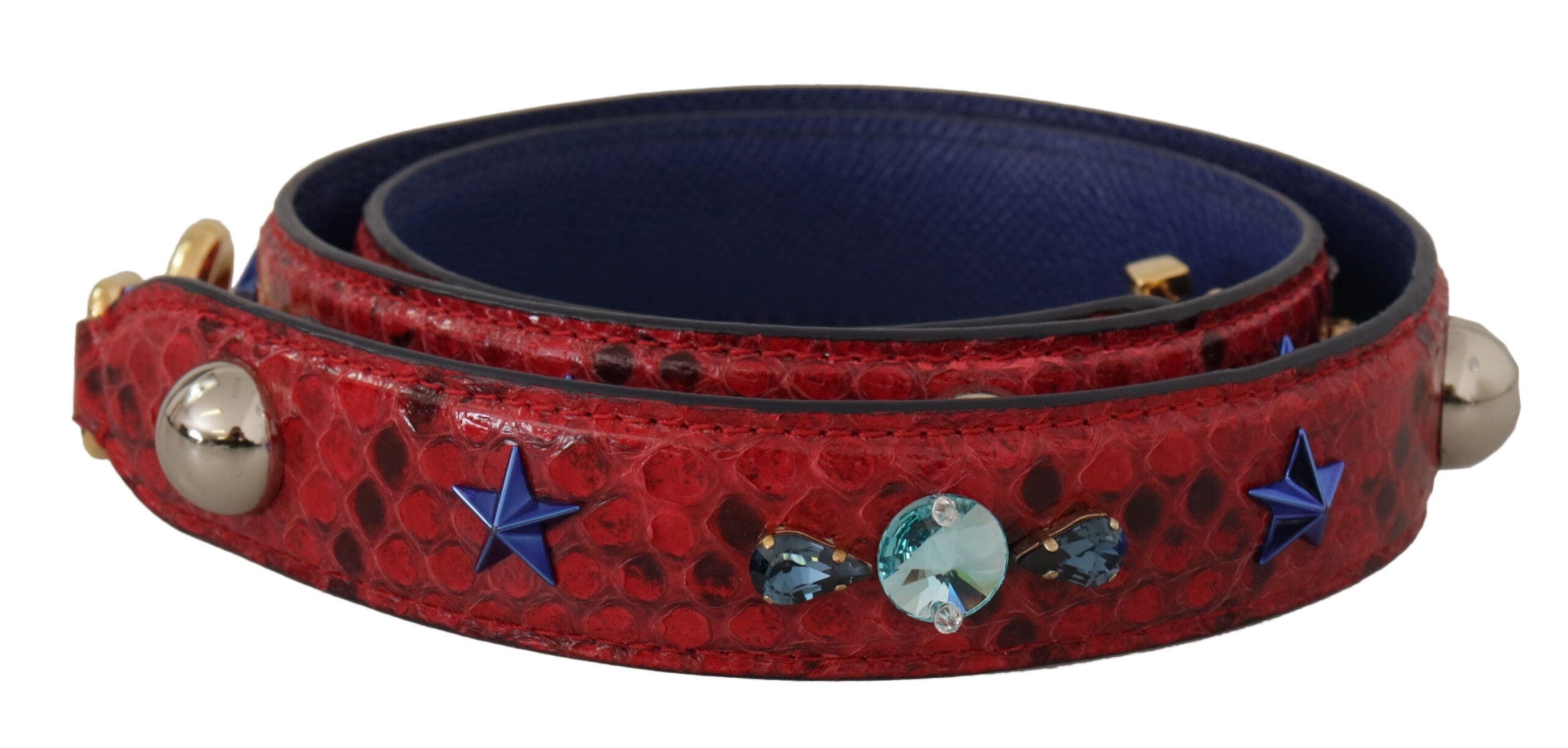Dolce & Gabbana Red Python Leather Shoulder Strap