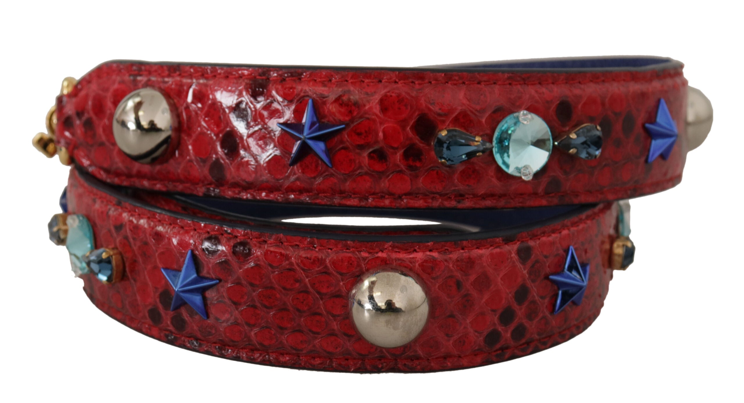 Dolce & Gabbana Red Python Leather Shoulder Strap