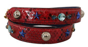 Dolce & Gabbana Red Python Leather Shoulder Strap