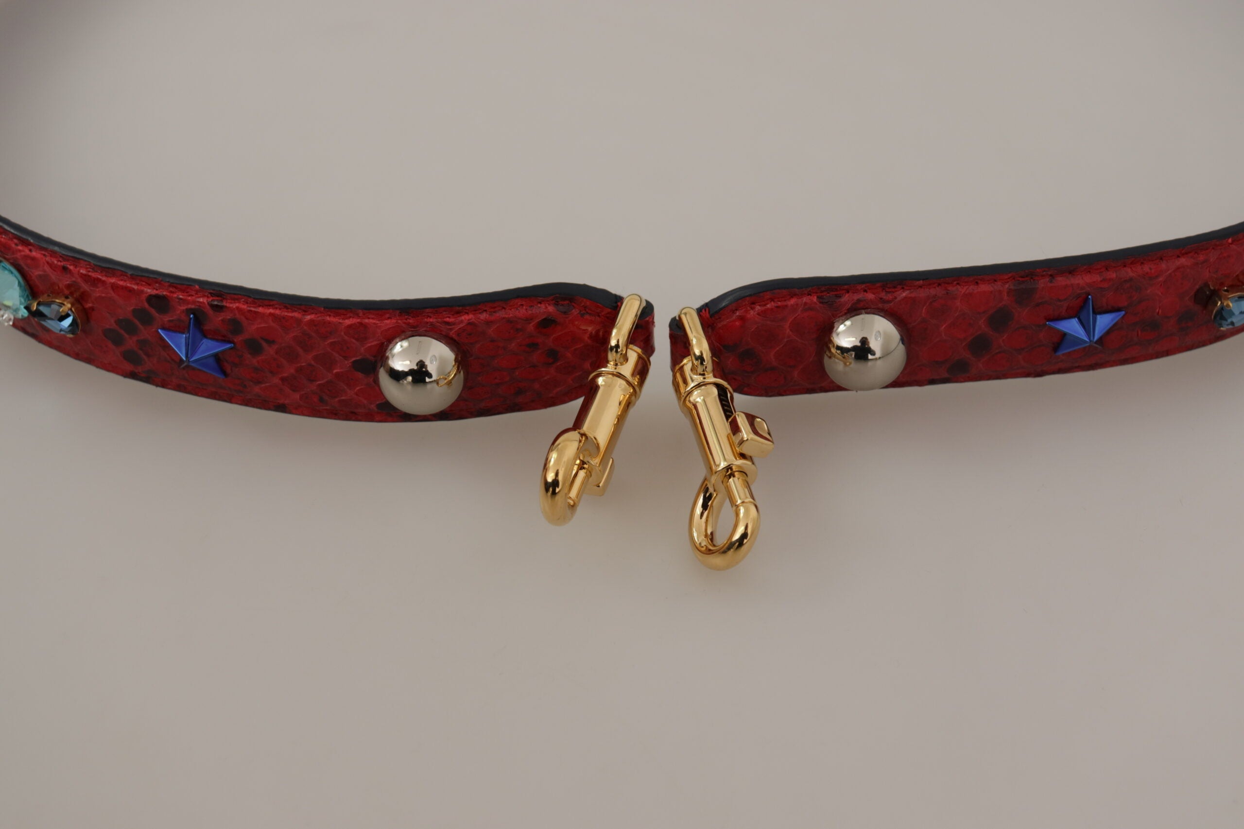 Dolce & Gabbana Red Python Leather Shoulder Strap