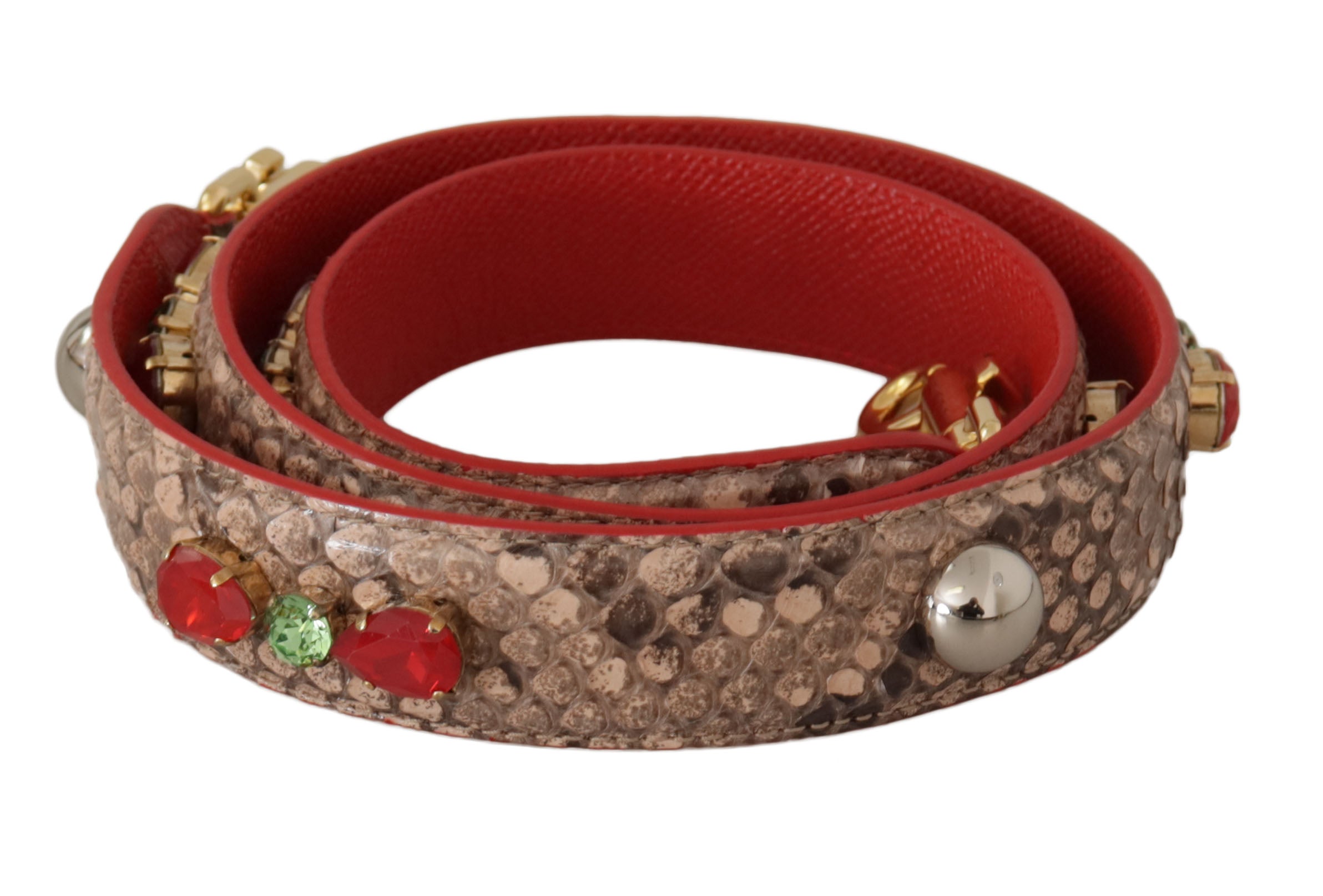 Dolce & Gabbana Brown Python Leather Shoulder Strap