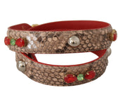 Dolce & Gabbana Brown Python Leather Shoulder Strap