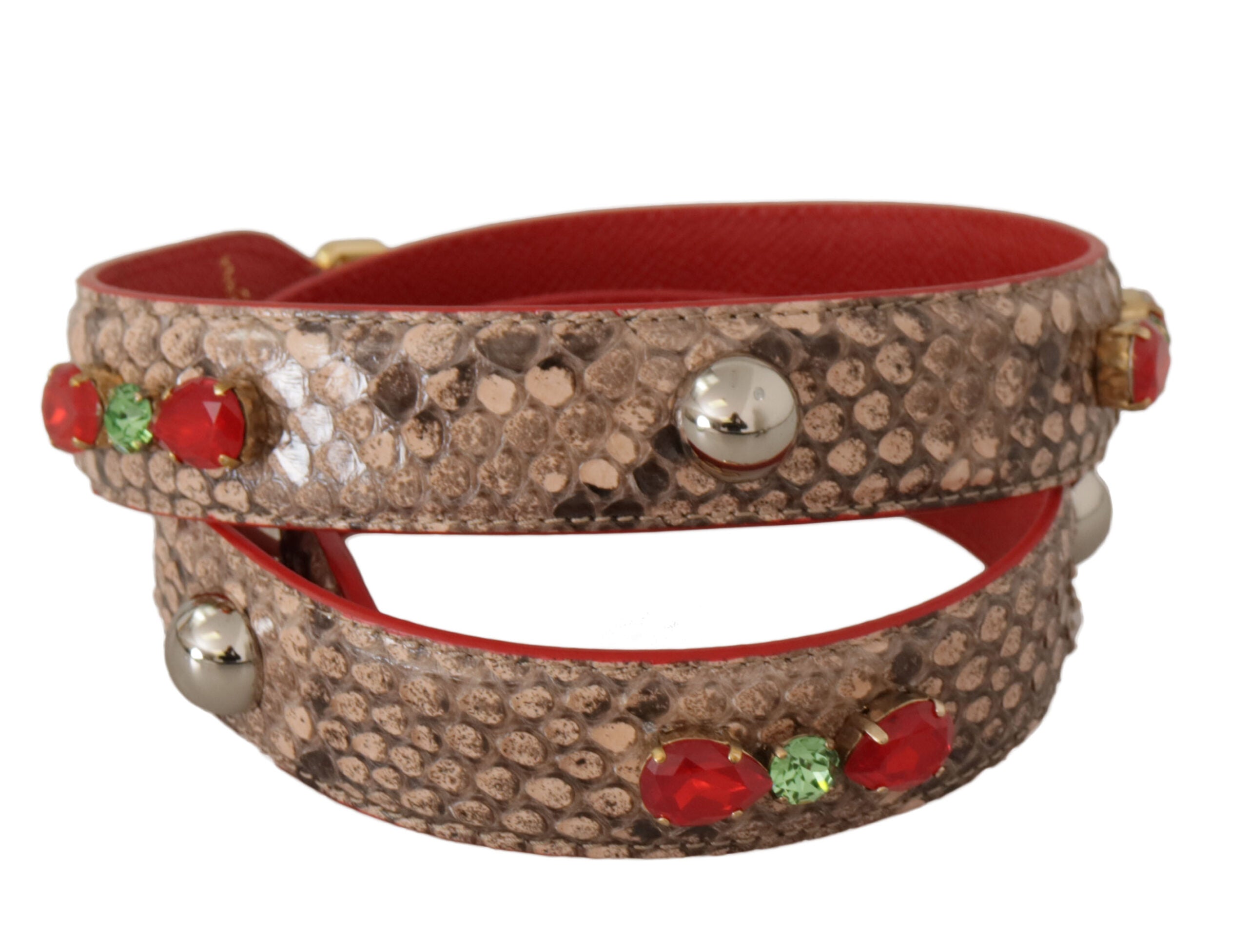 Dolce & Gabbana Brown Python Leather Shoulder Strap