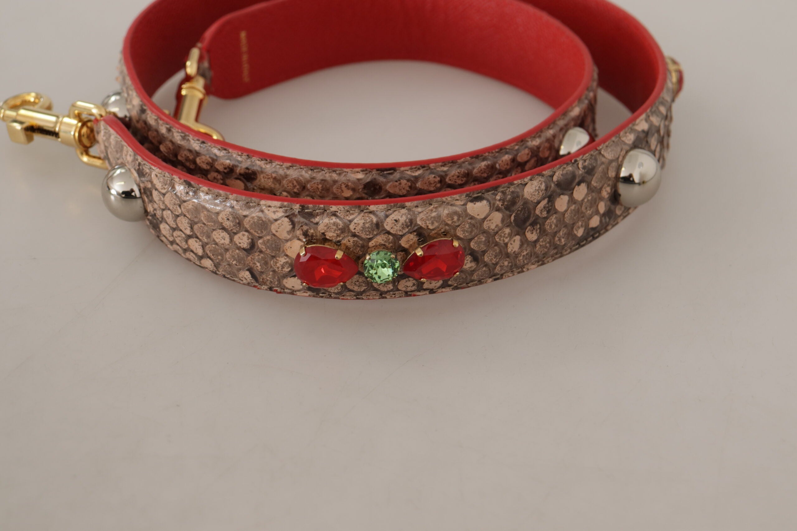 Dolce & Gabbana Brown Python Leather Shoulder Strap