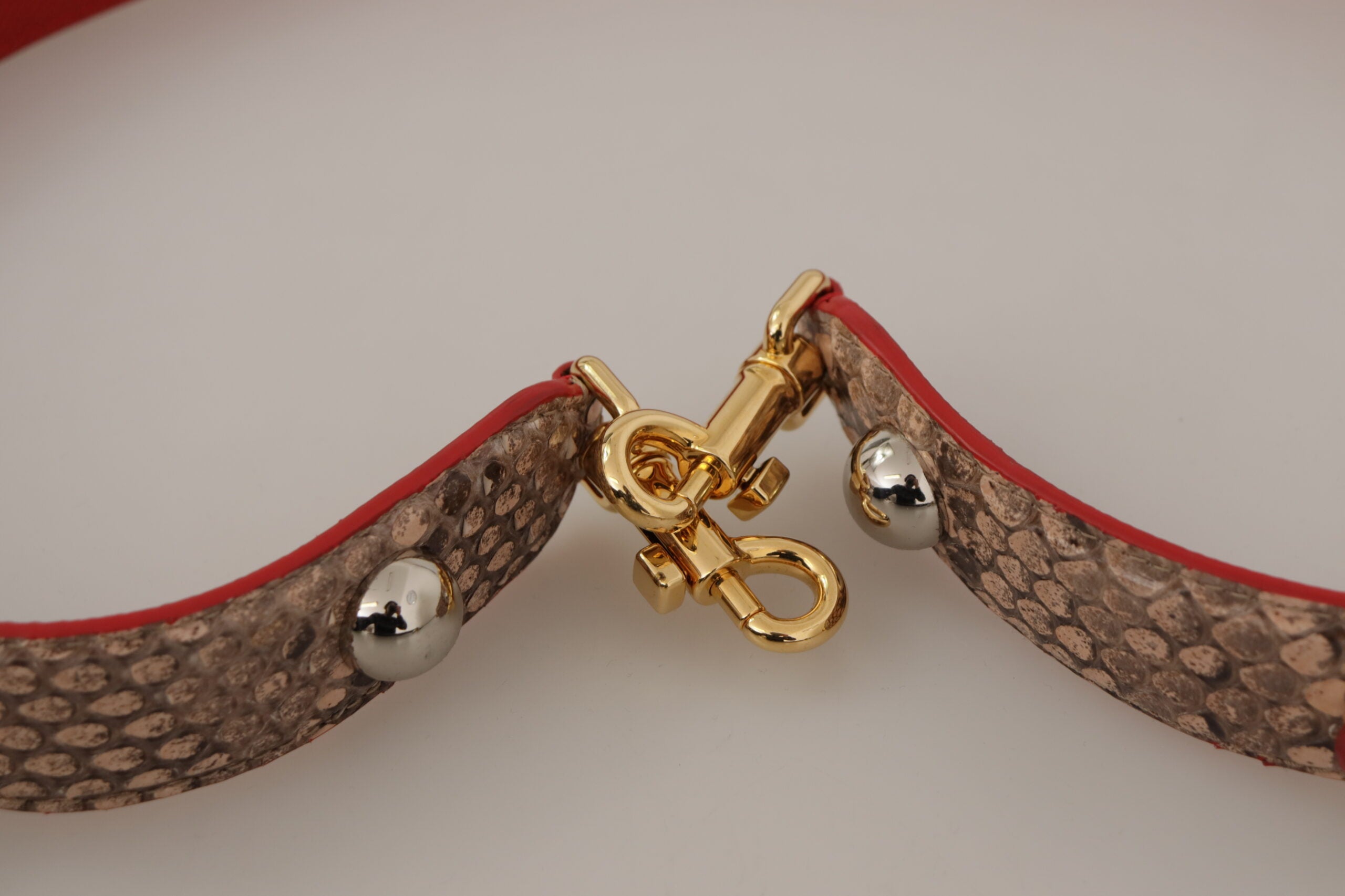 Dolce & Gabbana Brown Python Leather Shoulder Strap