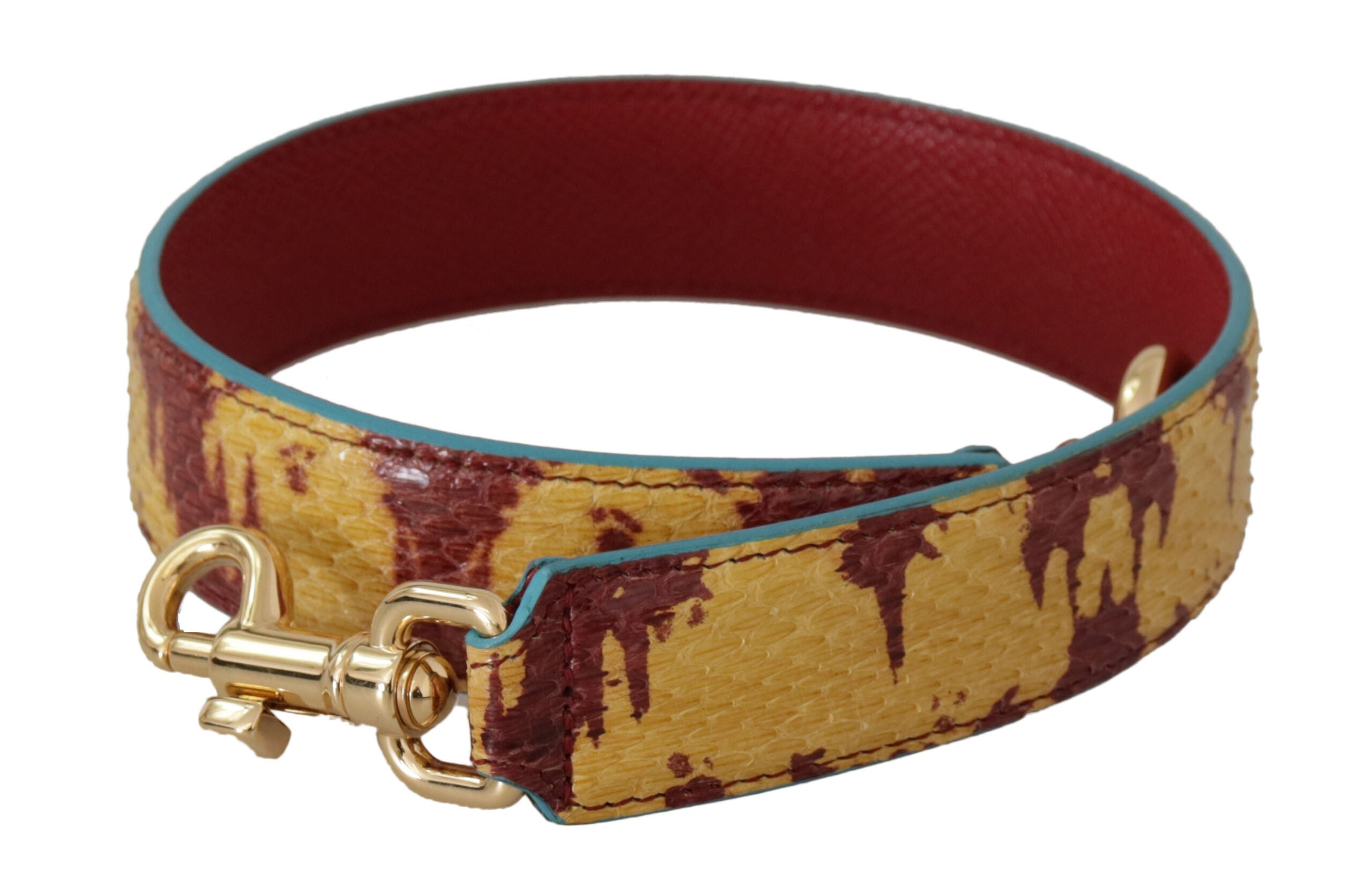 Dolce & Gabbana Yellow Red Ayers Leather Shoulder Strap