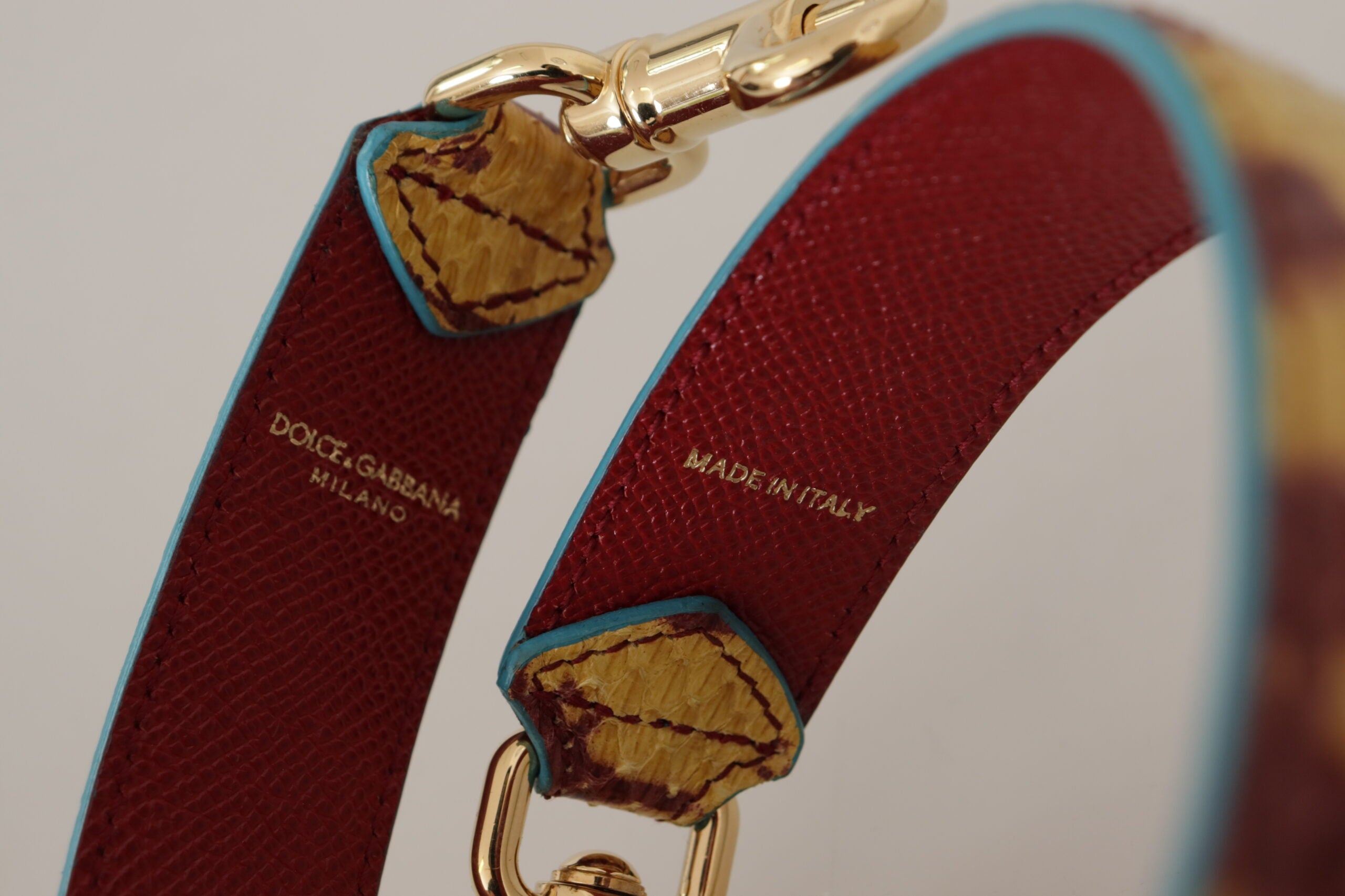 Dolce & Gabbana Yellow Red Ayers Leather Shoulder Strap