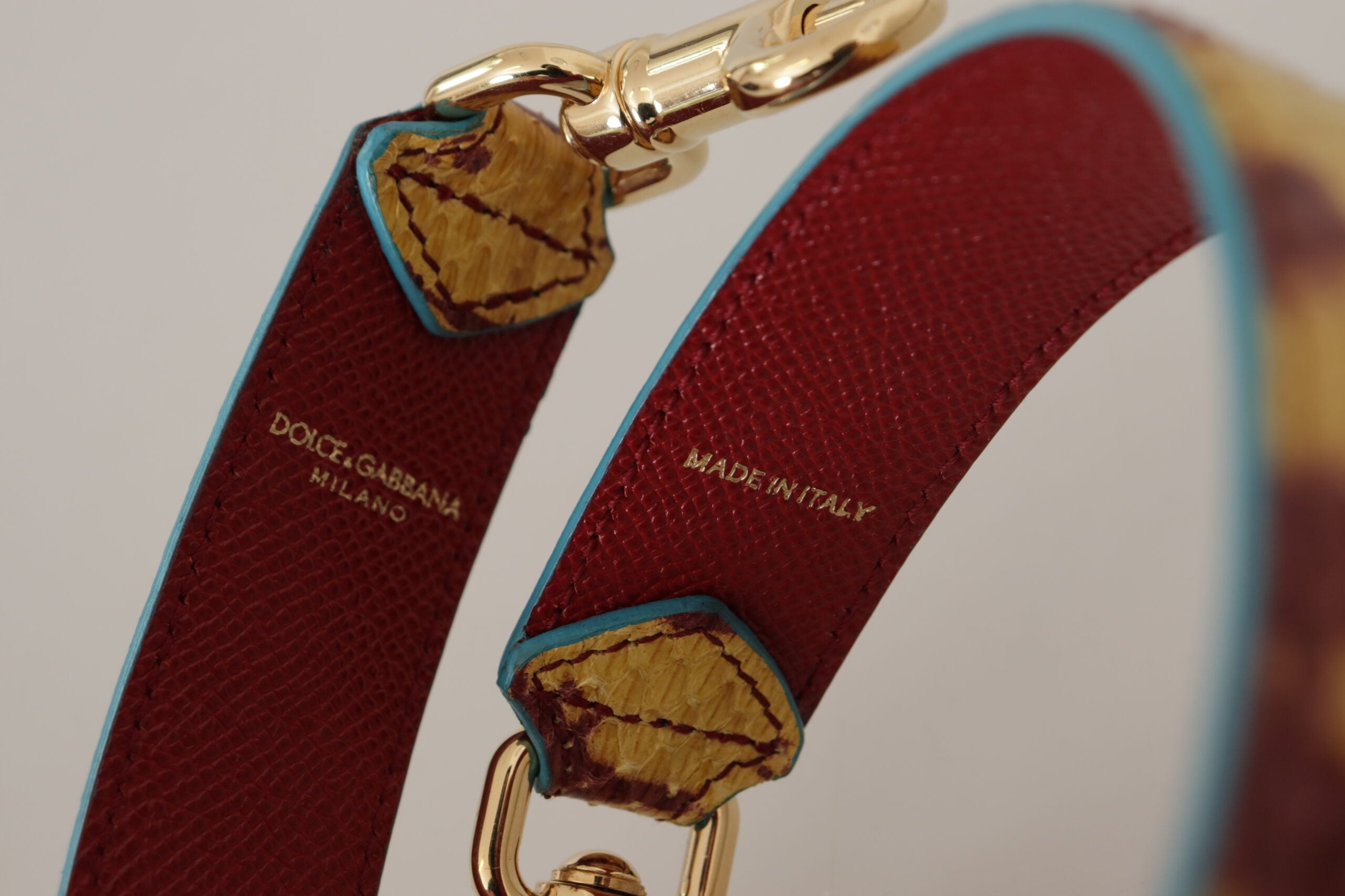 Dolce & Gabbana Yellow Red Ayers Leather Shoulder Strap