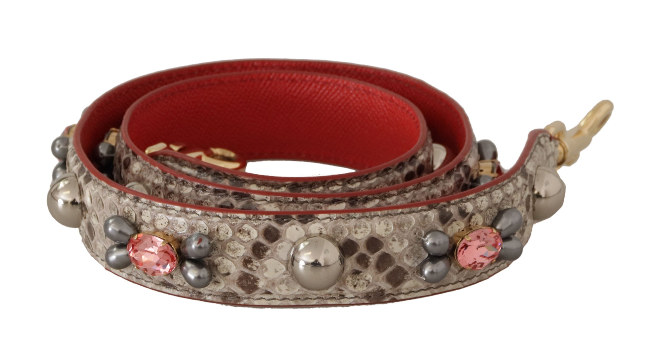 Dolce & Gabbana Beige Python Leather Shoulder Strap