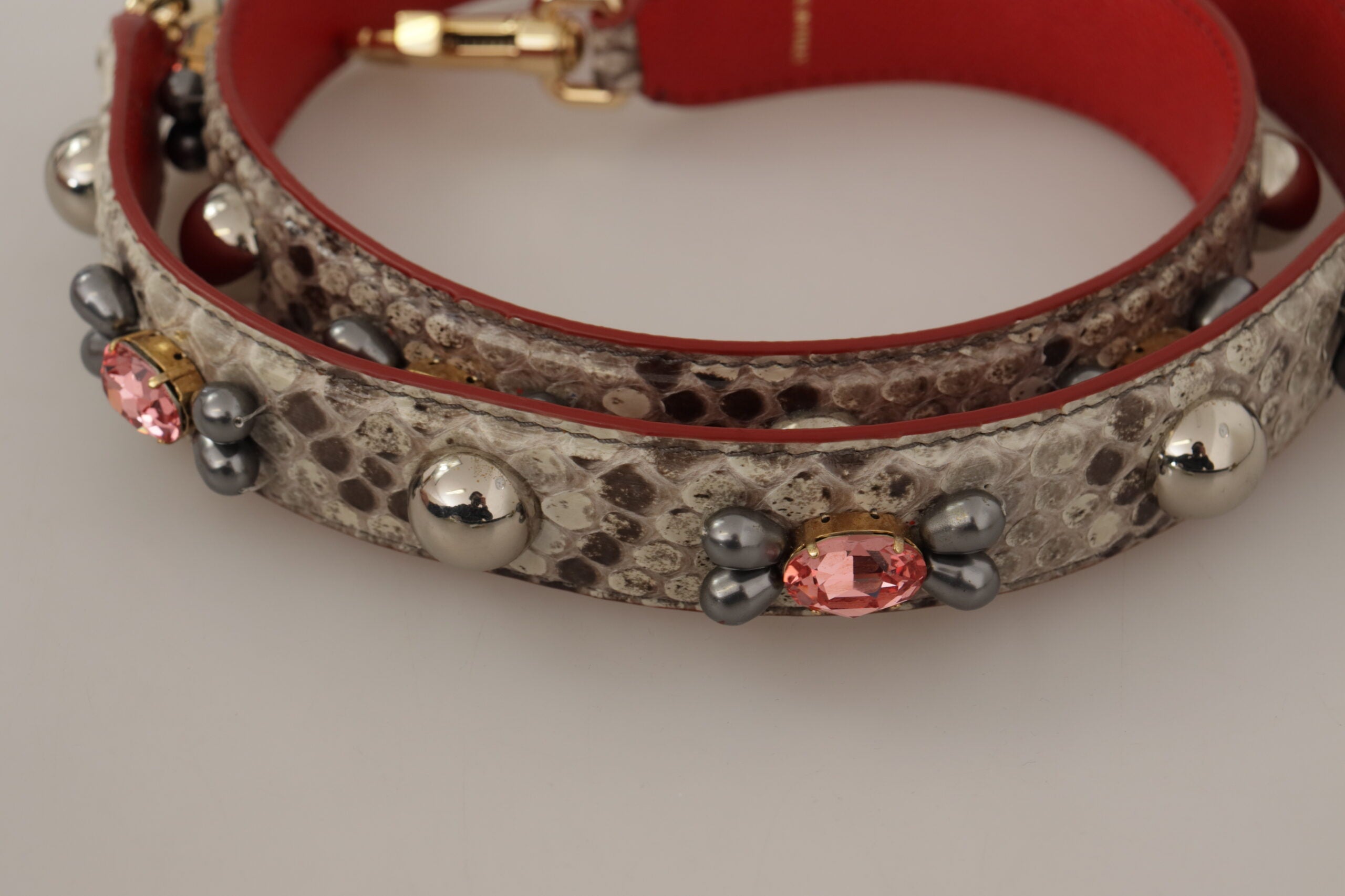 Dolce & Gabbana Beige Python Leather Shoulder Strap