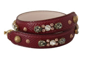 Dolce & Gabbana Bordeaux Python Leather Shoulder Strap
