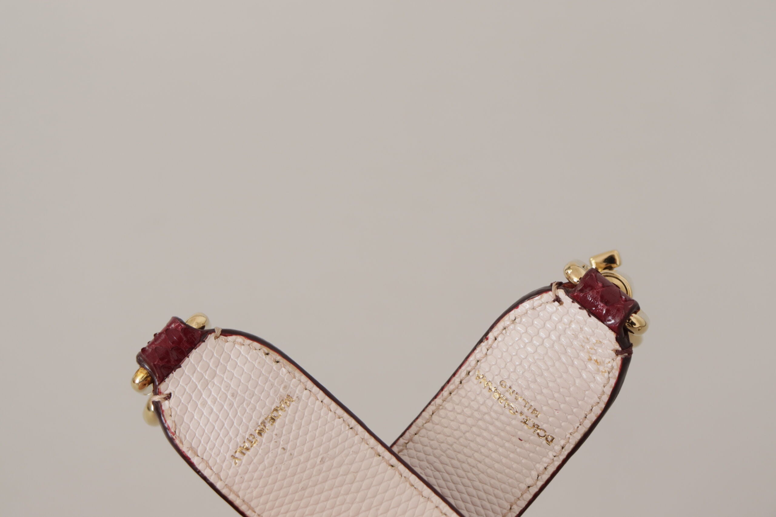 Dolce & Gabbana Bordeaux Python Leather Shoulder Strap