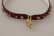 Dolce & Gabbana Bordeaux Python Leather Shoulder Strap