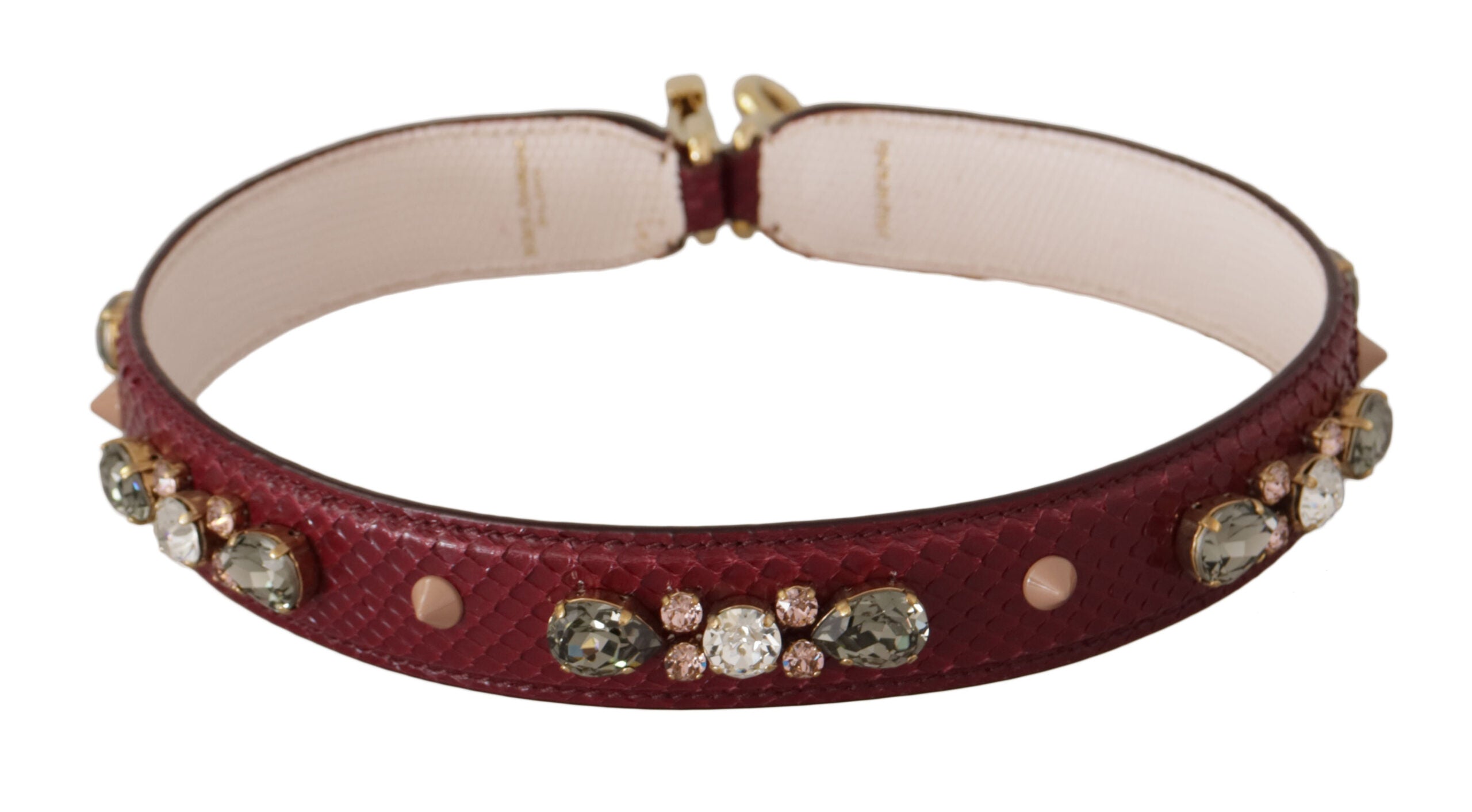 Dolce & Gabbana Bordeaux Python Leather Shoulder Strap