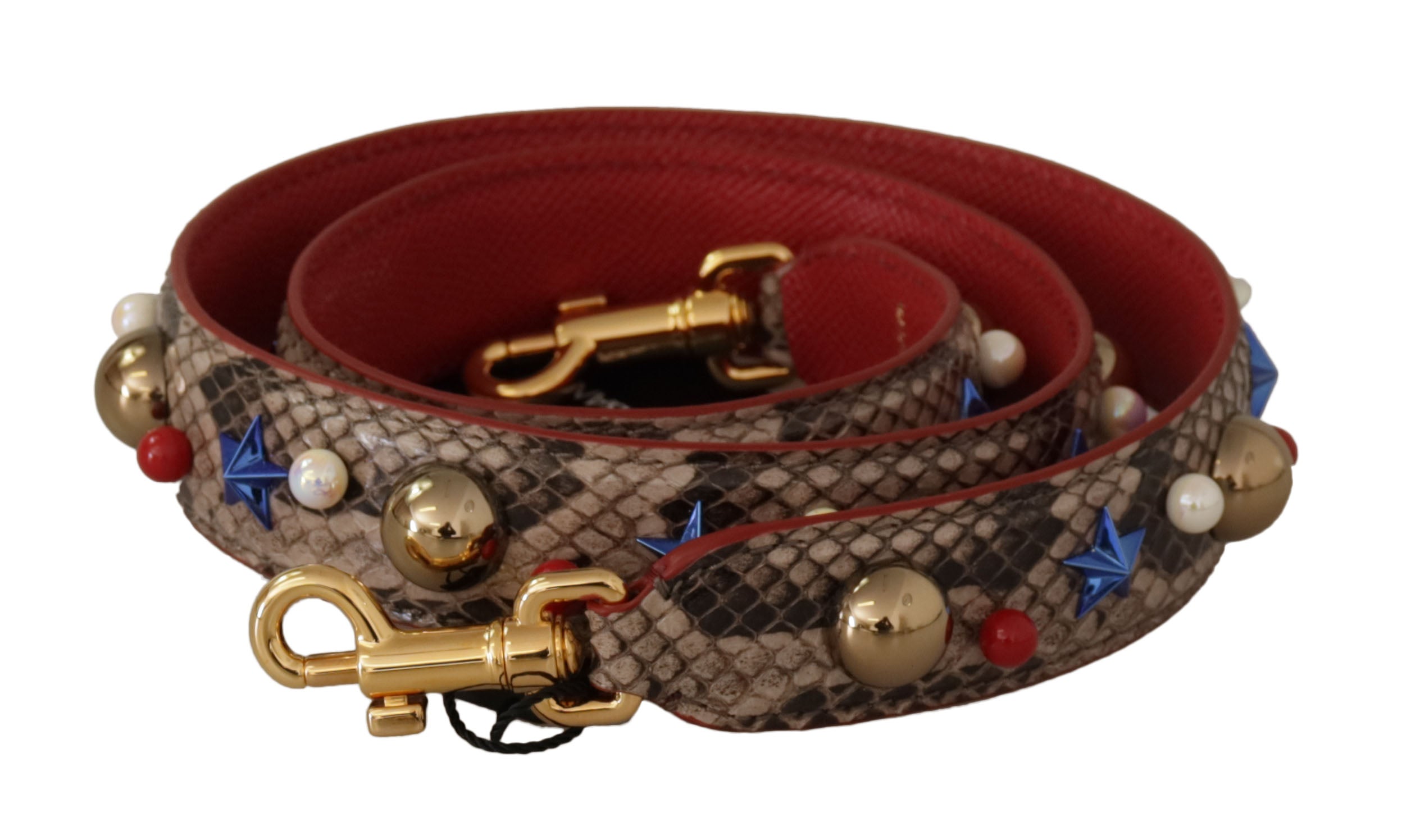 Dolce & Gabbana Brown Python Leather Shoulder Strap